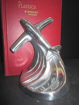 Piper Cub -Airplane Bookends Art Deco in Highly Polished Aluminum is a pair USA