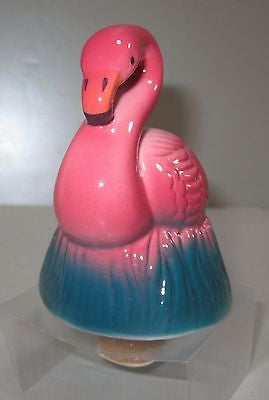 Flamingo champagne wine or soda cork stopper ceramic 1986 4 inches tall