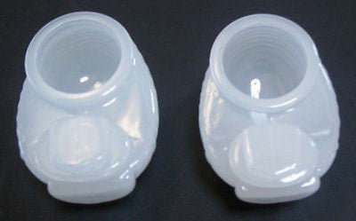 Glass Classic Bird Cage Feeders Transparent OPAL WHITE GLASS, A Pair,#1,2 piecES