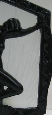 Frankart Style Flapper Nymph Art Deco in Black Lamp in metal & glaSS