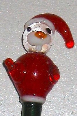 4 pcs SANTA CLAUS crystal glass swizzle sticks cocktail stirrers drink stix