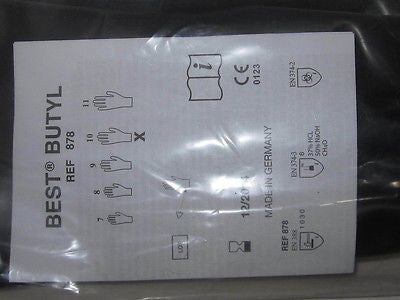 Best Butyl 878-10 Size 10 Chemical Resistant Glove Gloves Hazardous UPC 46181541