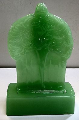 Frankart Sally Rand Nude Feather Nymph Jadite Green Glass Art Deco laMP