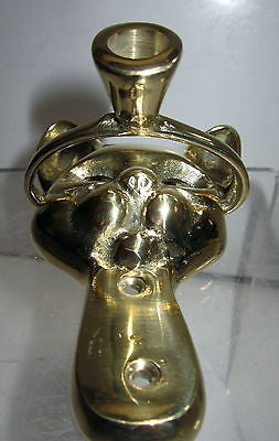 Cat kitten retro winking eyes door knocker in solid brass 1970's