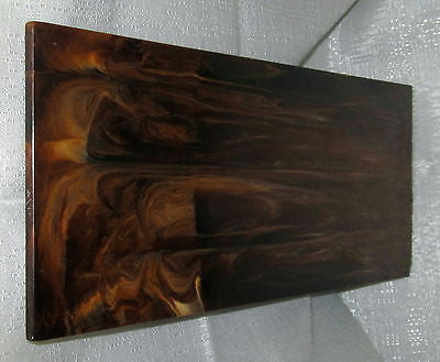 Bakelite Catalin Huge 6" x 15" x 0.29" Marbled Brown Rod Strip Sheet Board