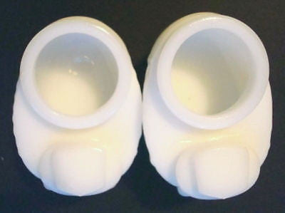 Glass classic bird cage feeders white milk glass a pair2 pieces