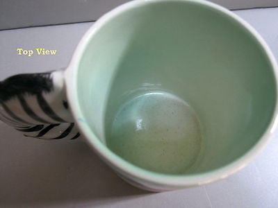 Zebra Coffee Mug- Cup - CERAMIC - c1986, very large >13 ounces Old