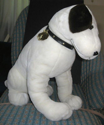 Nipper Victor Edison 12" plush RCA dog doll NOS old stock phonograph