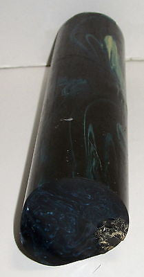 Bakelite Catalin Huge Rod MOTTLED BLUE 1-1/2" Diameter 8.75" Long 345 grams USA