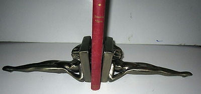 Frankart standing nymphs bookends art deco in brass metal 9-1/4" tall a pair USA