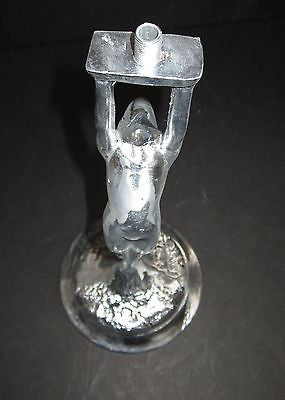 Frankart Art Deco Standing Lamp Base with Up Stretched Arms,un-finished aluminUM