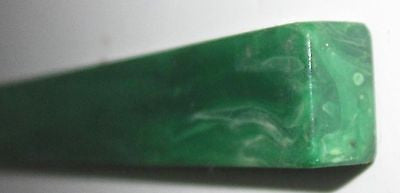 Bakelite Catalin rod 1/2" by 6-1/2" marbled green strips sold by the piece USA