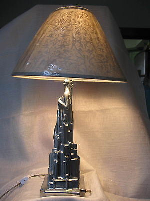 Frankart spirit of modernism art deco lamp base not painted and all metal USA