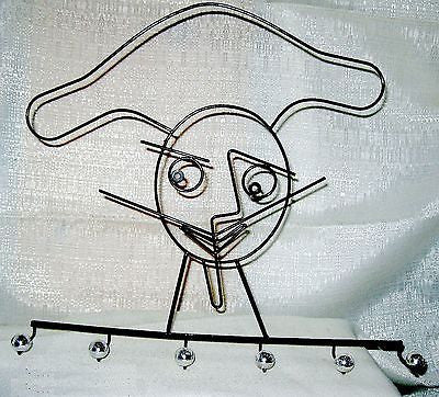 1970's Eames Style Chef Moderne SPOON WALL COAT, Mug or key Rack - Steel wiRE