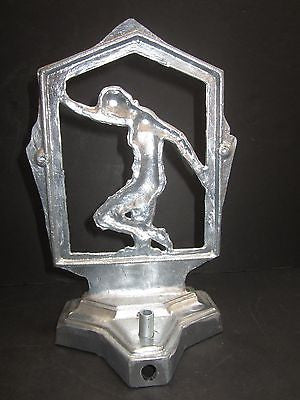 Frankart style flapper nymph art deco in aluminum lamp body casting USA