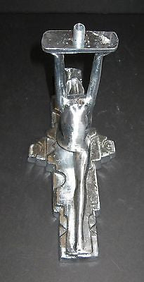 Frankart style "NuArt"Art Deco Lamp Base Nymph Doing a Split Aluminum metal USA