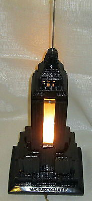 EMPIRE STATE BUILDING LAMP NYC  Huge! 19" Tall! Art Deco Black Enamel Scarce