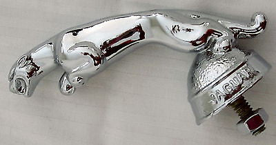 1950's Jaguar auto car hood ornament mascot in triple chrome