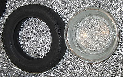 Car tire ashtray auto in glass and rubber Optimo Hancock K006