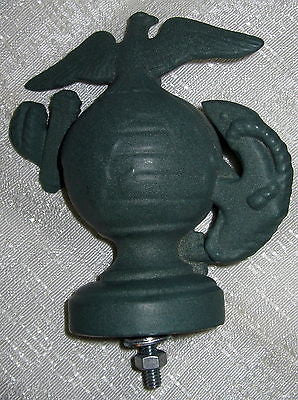 USMC Marine Corps Insignia Auto car Hood Ornament Mascot Green Patina Topper USA