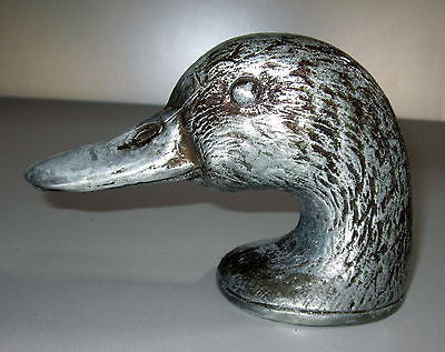 Duck Mallard bird head bottle opener pewter finish metal USA