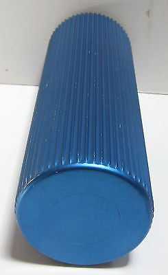 1950's Eames Style Retro Anodized Aluminum BLUE Vase or Drinking Tumbler Glass