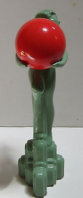 Frankart Style Art Deco Nymph Green Figurine with an Orange Bakelite Ball USA