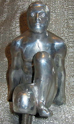 Frankart style Atlas male fugure art deco in polished aluminum gay interest USA