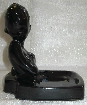 Frankart Art Deco Nymph Card, Desk Tray, Ashtray, soapdish in BLACK all metal