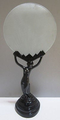 Frankart Style 20's Nude Nymph Art Deco Aluminum 9" Lamp base USA