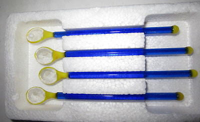 4 pcs Tennis raquets lead crystal glass cocktail sticks stix drink stirrers