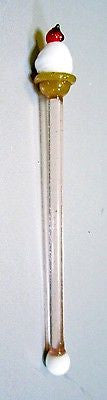 (4 PCs) ICE CREAM CONE Crystal Glass Swizzle Sticks,Cocktail Stirrers Drink stIX