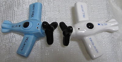 El Al Airlines Collectable Salt & Pepper Shakers S & P Ceramic Tel Aviv New York