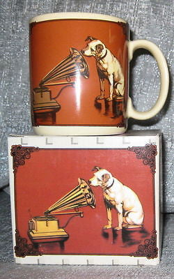 Nipper Victor Edison dog and phonograph stoneware ceramic coffee mug cup NOS