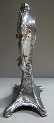 A Beautiful Roses Art Nouveau Clock Case in Aluminum - 10-1/2" Tall , art deCO