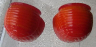 Glass Classic Bird Cage Feeders Orange Agate GLASS  A Pair 2  piecES