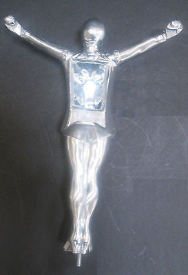 Frankart style 20's flapper art deco aluminum metal lamp base 11 inch tall USA