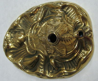 Art Nouveau student lamp solid polished brass lamp base