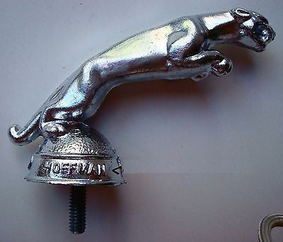 1950's Jaguar auto car hood ornament mascot by Hoffman made in the USA