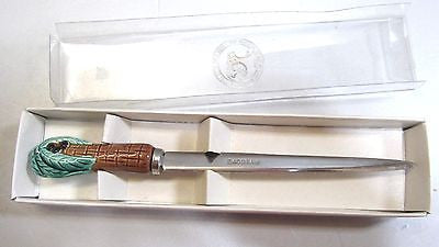 PALM TREE Letter Opener Ceramic and Stainless Steel 7" TALL 1980's  Flamingo