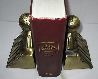 Golf ball and books brass metal bookends a pai all metal made in the USA
