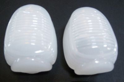 Glass Classic Bird Cage Feeders Transparent OPAL WHITE GLASS, A Pair,#1,2 piecES