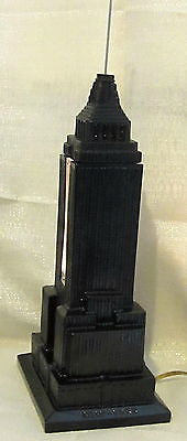 EMPIRE STATE BUILDING LAMP NYC  Huge! 19" Tall! Art Deco Black Enamel Scarce