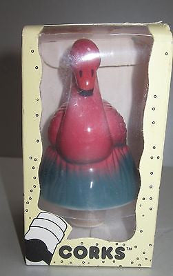 Flamingo Champagne wine or soda cork stopper ceramic 1986 4 inches tall
