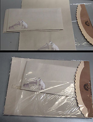 Nipper Victor Edison Dog and Phonograph Package of Stationary NOS New Old stoCK