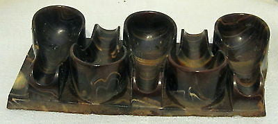 Bakelite Catalin Mottled CHOCOLATE Smoking Pipe Rest casting set of 5 Unfinished