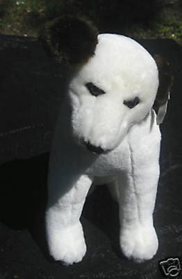 Nipper Victor Edison 12" plush RCA dog doll NOS old stock phonograph