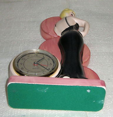 Marilyn Monroe Mae West Bette Grable Ceramic table Clock Quartz Alarm Japanese