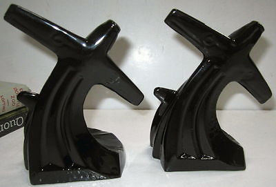 Piper Cub -Airplane Bookends Art Deco in Black on Aluminum metal a pair USA
