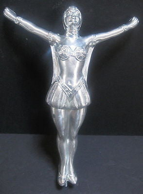 Frankart style 20's flapper art deco aluminum metal lamp base 11 inch tall USA